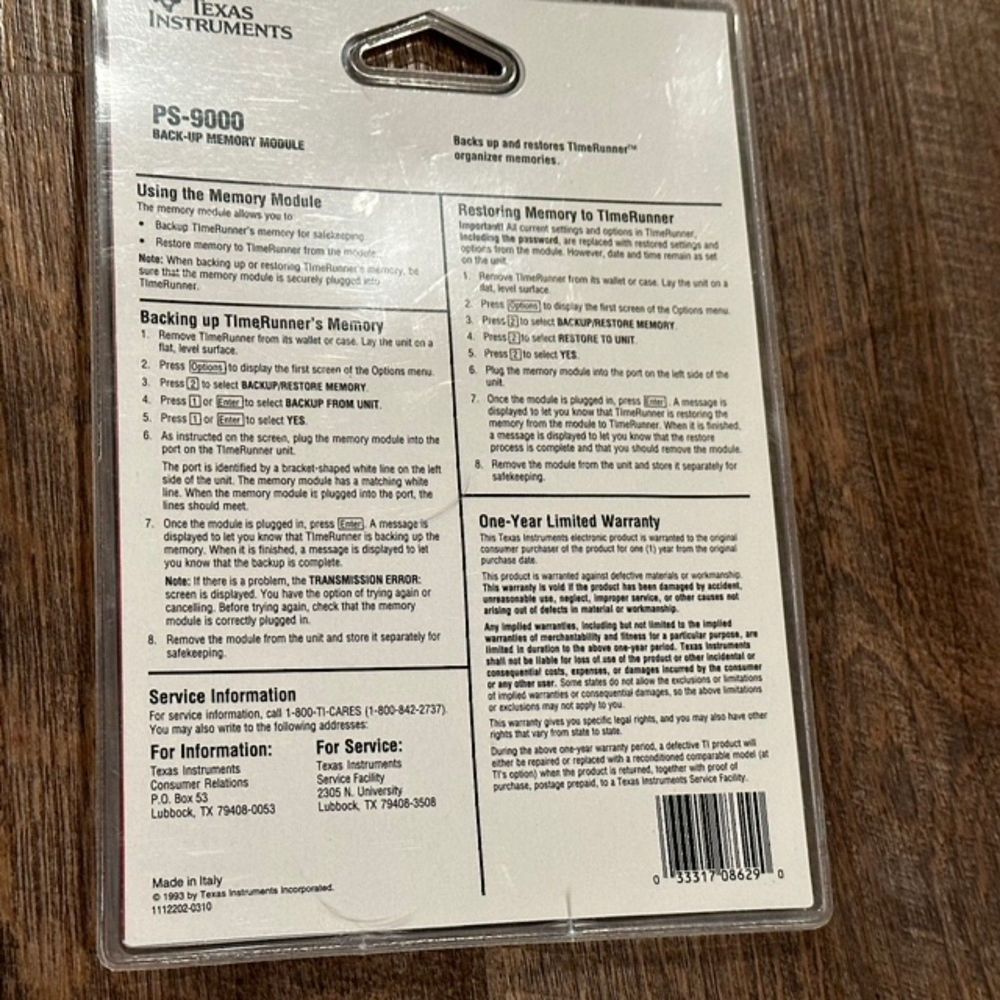 Texas Instruments PS-9000 Back-Up Memory Module For TimeRunner Organizers - Picture 2 of 6